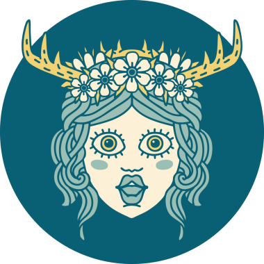 Bir insan tarafından çizilmiş insan Druid karakter simgesi