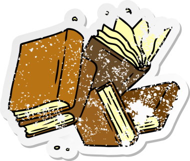 Bir insan tarafından çizilmiş kitap koleksiyonunun kederli çizgi film karalamaları.