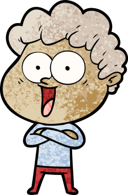 Bir insan tarafından çizilmiş mutlu bir adam.