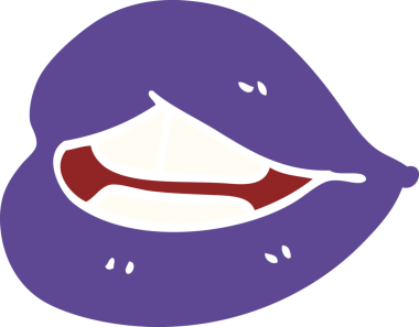 Bir insan tarafından çizilmiş karalama mor dudaklar.