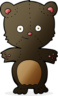 bir insan tarafından çizilmiş siyah ayı yavrusu.