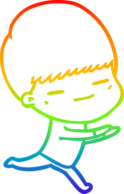 Gökkuşağı gradyan çizgi çizimi bir insan tarafından çizilmiş kendini beğenmiş bir çocuk.