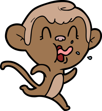 Bir insan tarafından çizilmiş çılgın çizgi film maymunu