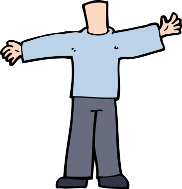 Açık kollu karikatür gövdesi (bir insan tarafından çizilen ve eşleştirilen karikatürler)