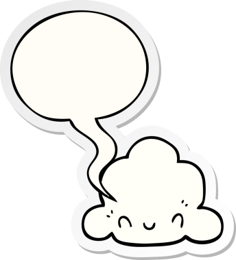 Bir insan tarafından çizilmiş balon çıkartmalı çizgi film bulutu.