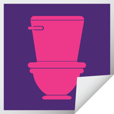 Bir insan tarafından çizilmiş tuvalet karesi çıkartma vektör illüstrasyonu