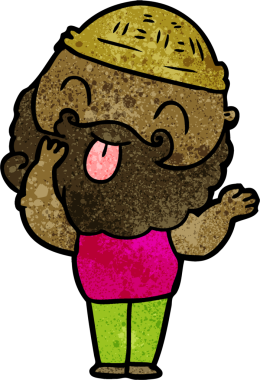 Bir insan tarafından çizilmiş sakallı bir adam.