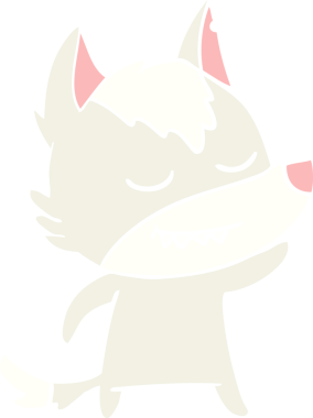 Bir insan tarafından çizilmiş düz renkli çizgi film kurdu.