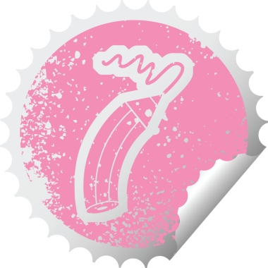 Bir insan tarafından çizilmiş bir çizgiyi çizen bir kalemin sıkıntılı yapıştırma simgesi çizimi