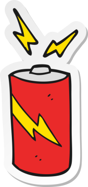 Bir insan tarafından çizilmiş karikatür bataryasının çıkartması.