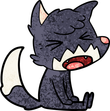 Bir insan tarafından çizilmiş kızgın tilki çizgi filmi.