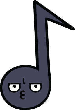 Bir insan tarafından çizilmiş güzel bir nota karikatürü.