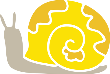 Bir insan tarafından çizilmiş garip bir çizgi film salyangozu.