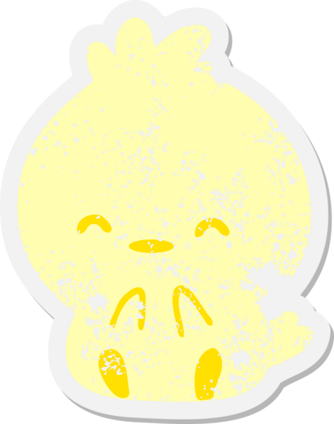 Bir insan tarafından çizilmiş şirin küçük kuş grunge etiketi.