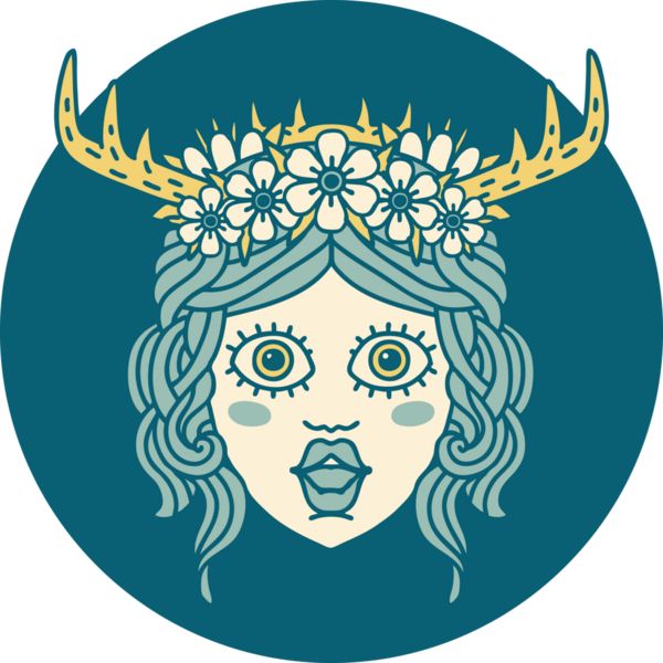 Bir insan tarafından çizilmiş insan Druid karakter simgesi