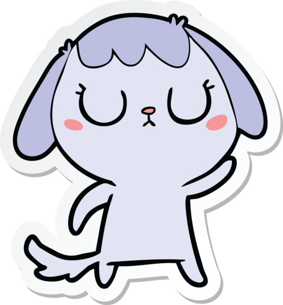 Bir insan tarafından çizilmiş şirin bir köpeğin çıkartması.