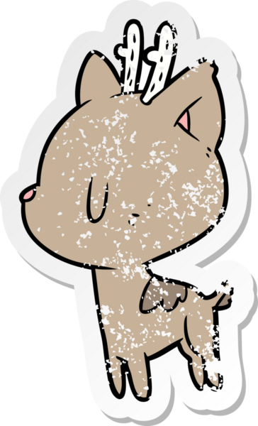 Bir insan tarafından çizilmiş karikatür geyiğinin sıkıntılı çıkartması.