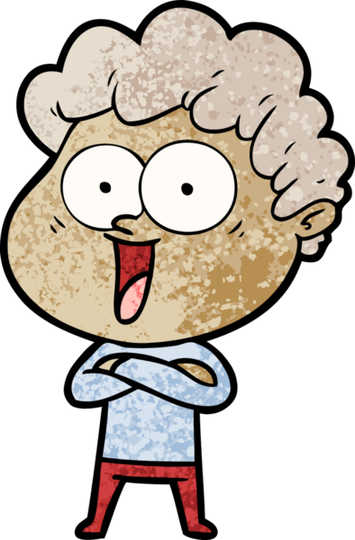 Bir insan tarafından çizilmiş mutlu bir adam.