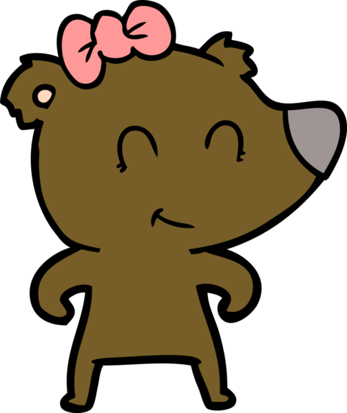 Bir insan tarafından çizilmiş dişi ayı çizgi filmi.