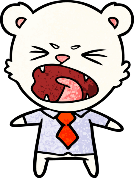 Bir insan tarafından çizilmiş kızgın kutup ayısı çizgi filmi.