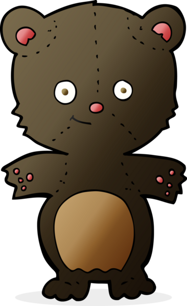 bir insan tarafından çizilmiş siyah ayı yavrusu.