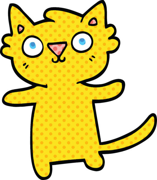 Bir insan tarafından çizilmiş çizgi roman tarzı bir kedi.