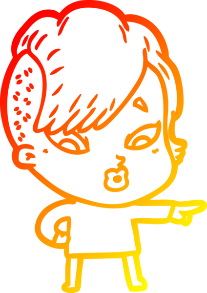 Bir çizgi film çizimi, bir insan tarafından çizilmiş bir kızı şaşırttı.