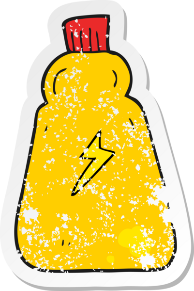 Bir insan tarafından çizilmiş bir güneş losyonunun retro depresif yapıştırması.