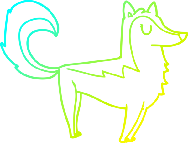 Bir insan tarafından çizilmiş bir karikatürün soğuk gradyan çizimi.