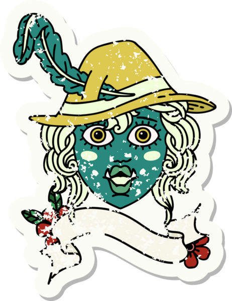 Retro Dövme Biçimli Ork karakteri bir insan tarafından çizildi