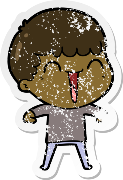 Bir insan tarafından çizilmiş mutlu bir adamın sıkıntılı çıkartması.