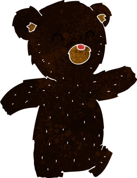 bir insan tarafından çizilmiş kara ayı çizgi filmi