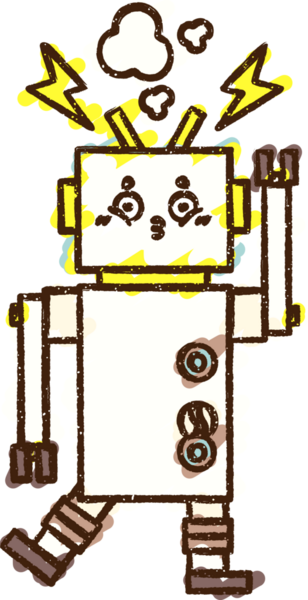 Bir insan tarafından çizilen Çılgın Robot Tebeşiri