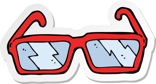 Bir insan tarafından çizilmiş çizgi film gözlüğünün çıkartması.