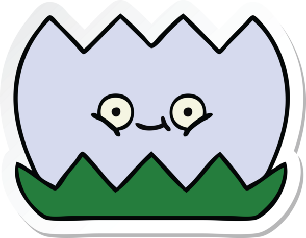 Bir insan tarafından çizilmiş şirin bir nilüfer çiçeğinin çıkartması.