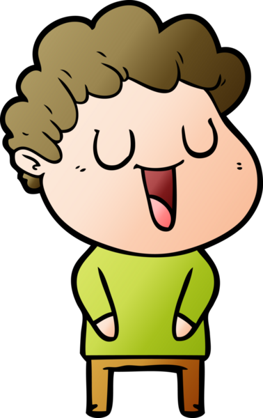 Bir insan tarafından çizilmiş gülen karikatür adam.