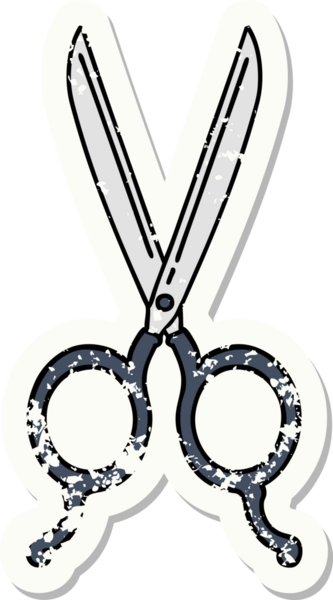 Bir insan tarafından çizilmiş geleneksel berber makas stili bir dövme.