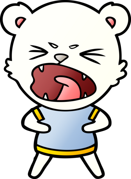 Bir insan tarafından çizilmiş kızgın kutup ayısı çizgi filmi.