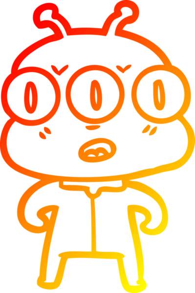 Bir insan tarafından çizilmiş üç gözlü bir karikatür çizimi.