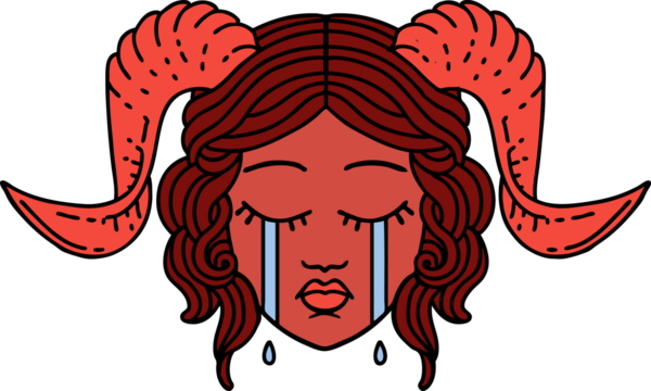 Retro Dövme Biçimi bir insan tarafından çizilmiş ağlama karakter yüzü