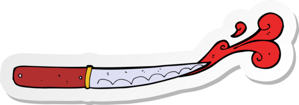 Bir insan tarafından çizilmiş mutfak bıçağı çıkartması.