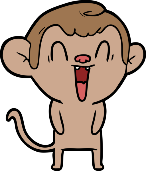 Bir insan tarafından çizilmiş gülen maymun çizgi filmi