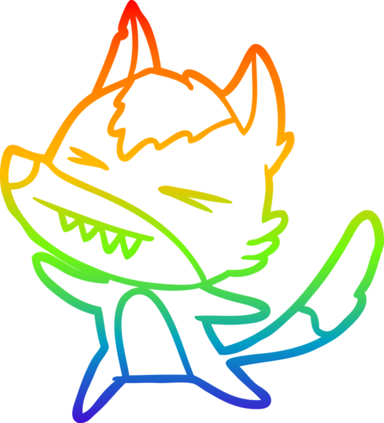 Bir insan tarafından çizilmiş kızgın bir kurt çizgi çizimi.