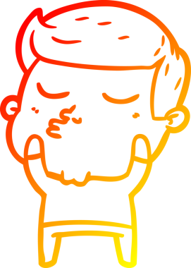 Bir insan tarafından çizilen çizgi film modelinin sıcak çizgi çizimi.