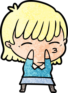 Bir insan tarafından çizilmiş karikatür kadın.