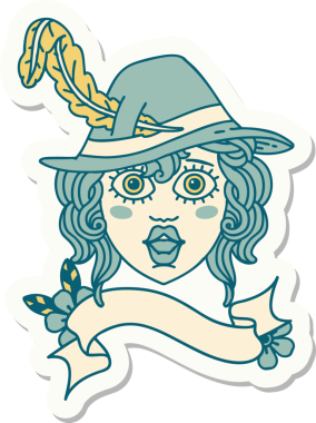 Bir insan tarafından çizilmiş insan ozan karakterinin çıkartması.