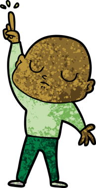 bir insan tarafından çizilmiş kel bir adam.