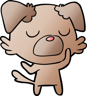 Bir insan tarafından çizilmiş çizgi film köpeği.