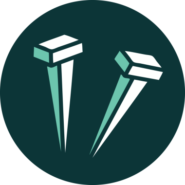 Bir insan tarafından çizilmiş demir çivinin ikonik dövme şekli