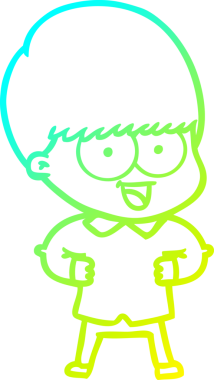 Bir insan tarafından çizilmiş mutlu çizgi film çocuğu çizimi.